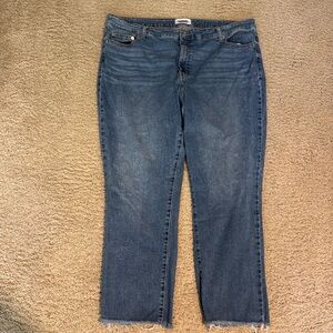 Crown & Ivy Vintage Straight High Rise Waist‎ Jeans Size 18W Raw hem